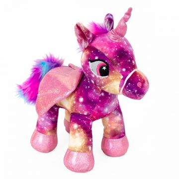 Jucarie de plus Noriel, Unicorn Galaxy, roz, 25 cm