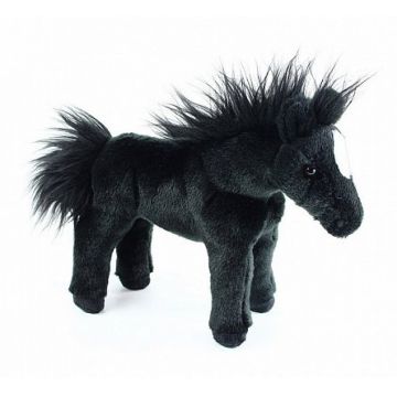 Jucărie din pluș - Cal negru 28 cm
