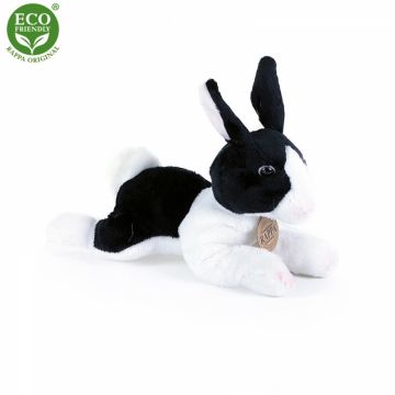 Jucărie din pluș - Iepuraș alb cu negru 18 cm