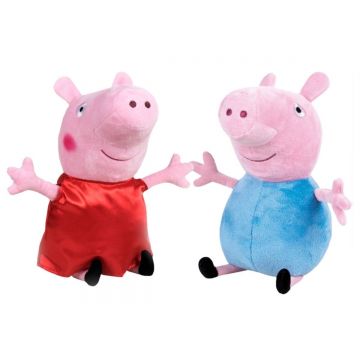 Set 2 jucarii de plus, Play By Play, George 27 cm si Peppa Pig 25 cm