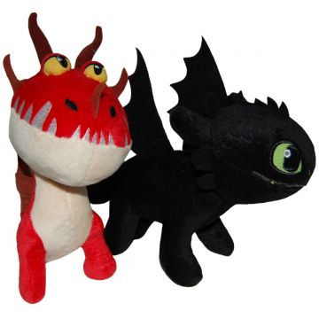 Set 2 jucarii de plus, Whitehouse Leisure, Toothless 25 cm si Monstrous Nightmare 20 cm