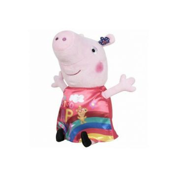 Play by Play - Jucarie din plus 17 cm, Cu rochie din satin, Just so Happy Peppa Pig