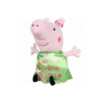Play by Play - Jucarie din plus 25 cm, Cu rochie din satin Peppa Pig, Verde