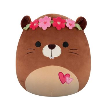 Jucarie de plus, Squishmallows, Castorul Chip cu inimioare, 19 cm Jucarie de plus, Squishmallows, Castorul Chip cu inimioare, 19 cm