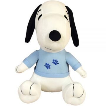 Jucarie din material textil elastic, Grupo Moya, Snoopy cu bluza bleu, 32 cm