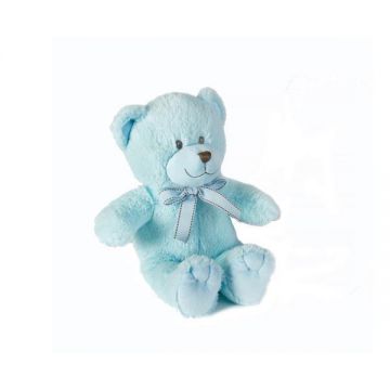 Jucarie din plus Ursulet Baby bleu brodat 23 cm