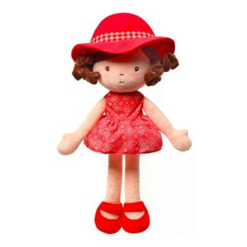 BabyOno - Prima mea jucarie de plus, Papusa Poppy, 14 x 32 cm, Multicolor