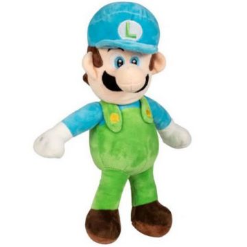 Jucarie din plus Luigi Ice (sapca bleu), Super Mario, 38 cm
