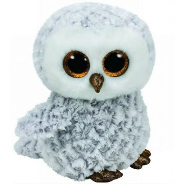 TY - Jucarie din plus Bufnita Owlette , Boos , 24 cm, Alb