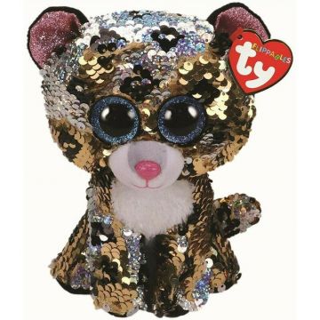 TY - Jucarie din plus Leopardul Sterling , Boos , 15 cm, Cu paiete