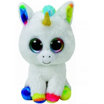 TY - Jucarie din plus Unicornul Pixy , Boos , 24 cm, Alb