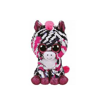 TY - Jucarie din plus Zebra Zoey , Boos , 15 cm, Cu paiete