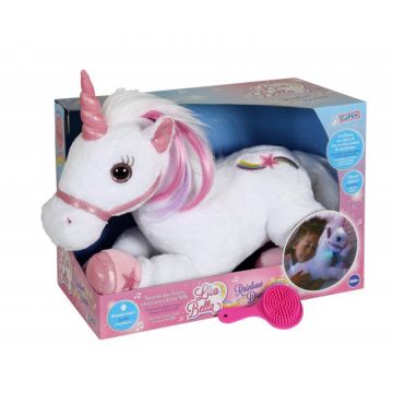 Unicorn alb - jucarie din plus cu sunet si lumini 35 cm