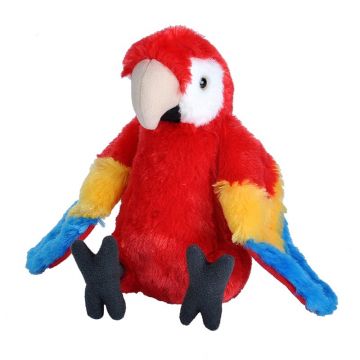 Wild republic - Jucarie din plus Papagal Macaw Stacojiu , 20 cm
