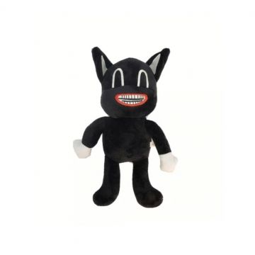 Jucarie de plus, Black Cartoon Cat, negru, 30 cm
