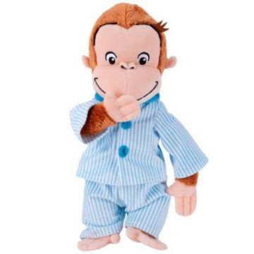 Jucarie din plus Curious George cu pijama, 26 cm