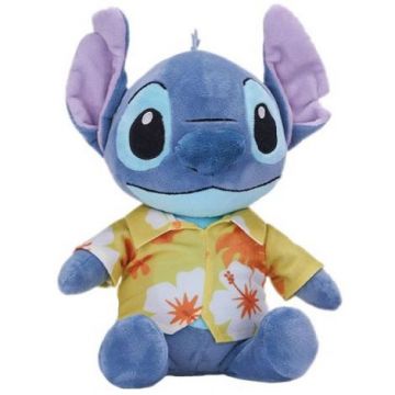 Jucarie din plus Stitch Hawaii cu camasa galbena, Lilo & Stitch, 28 cm