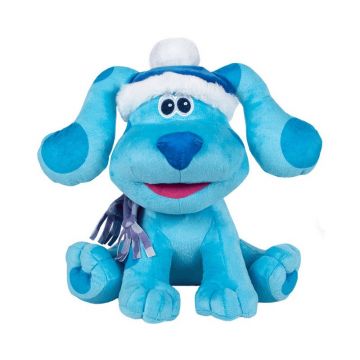 Play by play - Jucarie din plus Blue cu fes si fular, Ghicitorile lui Blue si Tu!, 23 cm