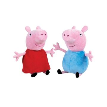 Play by play - Set 2 jucarii din plus George & Peppa Pig 17 cm, Peppa Pig