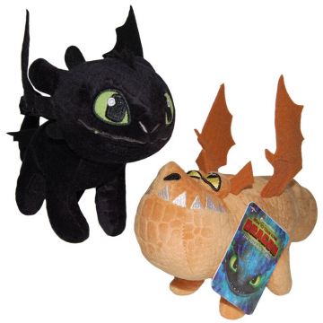 Play by play - Set 2 jucarii din plus Toothless 25 cm si Meatlug 21 cm, How to train your dragon