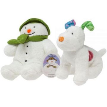Set 2 jucarii din plus Snowman 16 cm & Snowdog 15 cm, Snowman