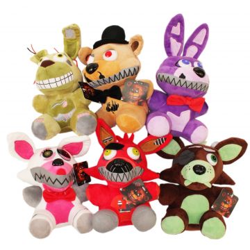 Set 6 jucarii de plus cu sunet, Five Night's at Freddy's, 24x18 cm, REC1546