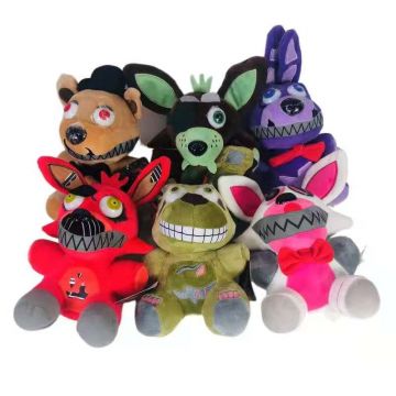 Set 6 jucarii de plus cu sunet, Five Night's at Freddy's, 24x18 cm