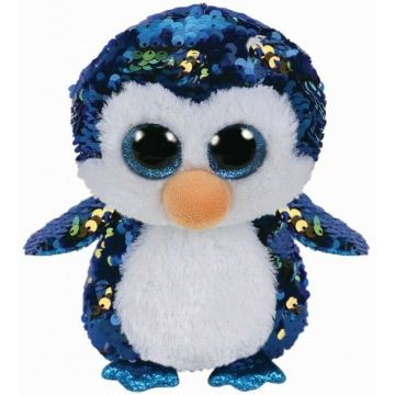 TY - Jucarie din plus Pinguinul Payton , Boos , 24 cm, Cu paiete