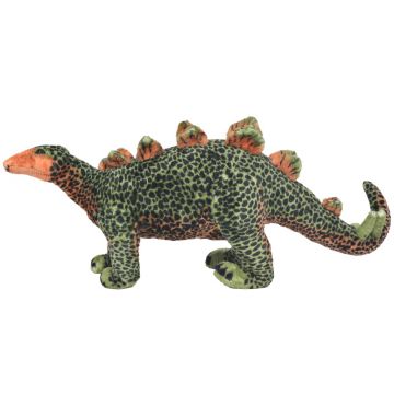 vidaXL Jucărie de pluș dinozaur Stegosaurus, verde și portocaliu XXL