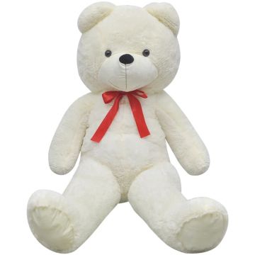 vidaXL Ursuleț de pluș moale de jucărie XXL, alb, 85 cm