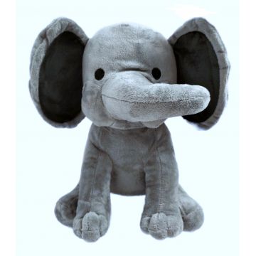 Jucarie de Plus, Elefant Tip Cucu Bau din Plus, 25 cm, Gri