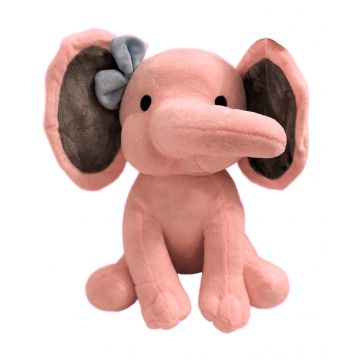 Jucarie de Plus, Elefant Tip Cucu Bau din Plus, 25 cm, Roz