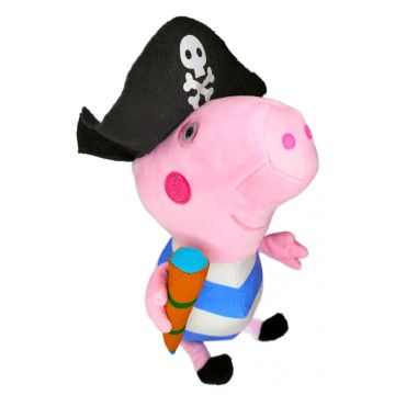 Jucarie de Plus, 25 cm, Peppa, George,Pirat, Pig, Multicolor