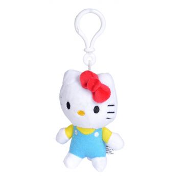 Jucarie de plus cu breloc Hello Kitty, albastru, 10cm