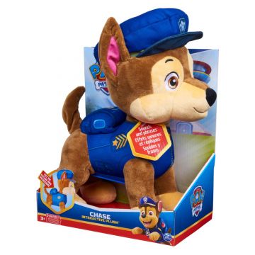 Jucarie de plus interactiva cu sunete, Paw Patrol, Chase, 20136452