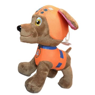 Jucarie de Plus Paw Patrol, Patrula Catelusilor Zuma, cu Melodie, 22 cm, Snur cu Ventuza, Multicolor