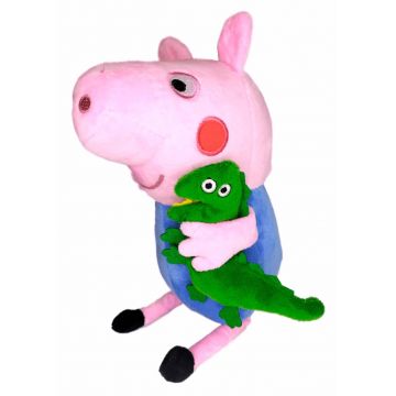 Jucarie de Plus, Peppa, George, 30cm , Multicolor, Muzicala