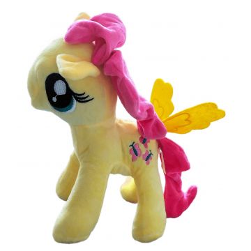 Jucarie de Plus, Ponei, My Little Pony Fluttershy cu Melodie, Snur cu Ventuza, 25 cm, Multicolor