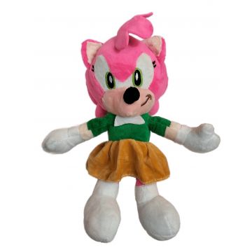 Jucarie de Plus Sonic Amy, cu Snur si Ventuza, 28 cm, Roz