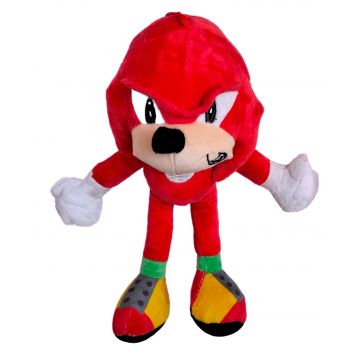 Jucarie de Plus Sonic Knuckles Echidna, cu Snur si Ventuza, 28 cm, Rosu