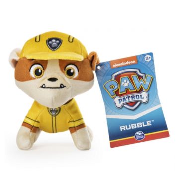 Mini jucarie de plus, Paw Patrol, Rubble, 13 cm, 20121062