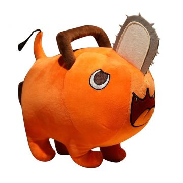 POCHITA, Jucarie de plus, catel cu nas de drujba, portocaliu, 40 cm ChainSaw Man