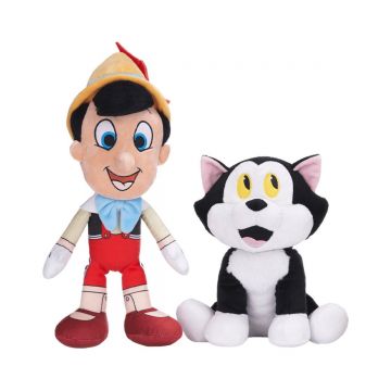 Set 2 jucarii din plus Play by Play, Pinocchio 35 cm si Figaro 24 cm