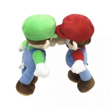 Set 2 jucarii din plus Super Mario si Luigi, 27 cm, agatatoare cu ventuza, multicolor