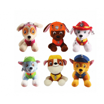 Set 6 catei din plus Patrula Catelusilor, 25 cm, Paw Patrol