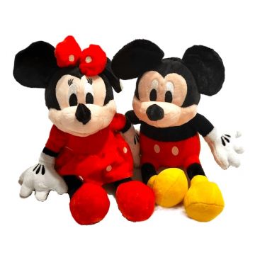 Set jucarii din plus Mickey si Minnie Mouse, cu muzica, HWH, 28 cm