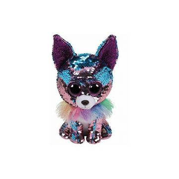 TY - Jucarie din plus Chihuahua Yappy , Boos , 15 cm, Cu paiete