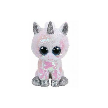 TY - Jucarie din plus Unicornul Diamond , Boos , 24 cm, Cu paiete