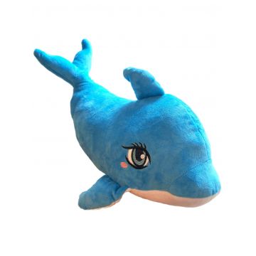 Jucarie Delfin din Plus, 50 cm, Bleu/Alb