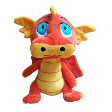 Jucarie Dragon din Plus, 40 cm, Portocaliu/Galben